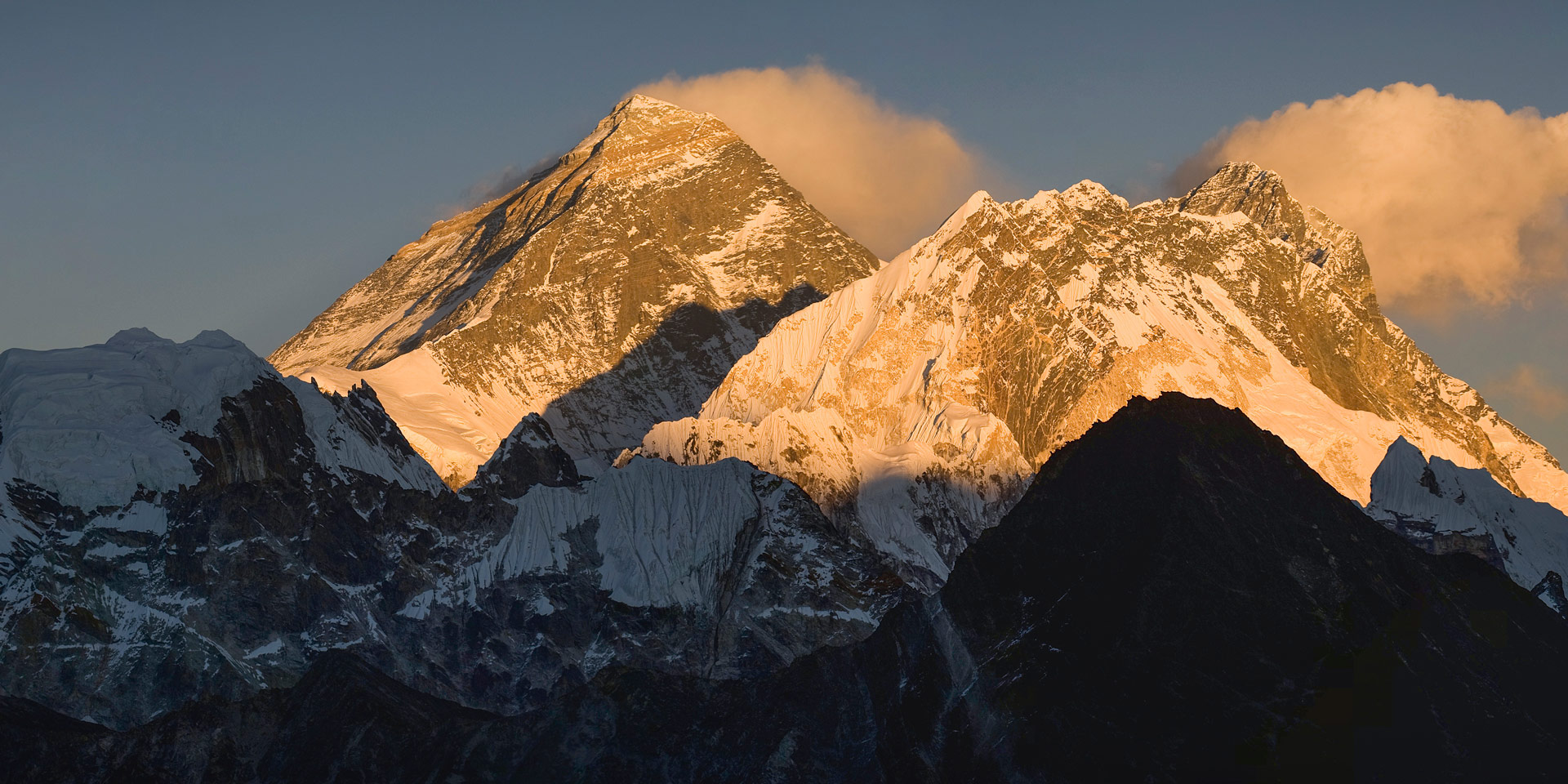 Everest, Lhotse and Nuptse View from the top of Gokyo Ri in the Khumbu region of Nepal