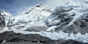 View of the Khumbu icefall from Everest Base camp