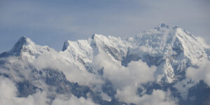 Mt Langtang Lirung seen from Laurabina on the Gosiankunda trek in Nepal