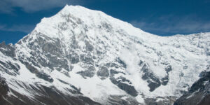 Langtang Lirung 7227m the highest peak seen on the Langtang trek in Nepal