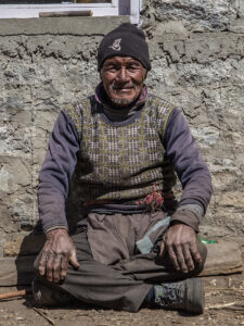 Man in Langtang village in the Langtang trek in Nepal