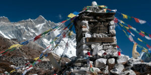 Lhotse South Face Memorial above Dhugla on the Everest Base camp trail