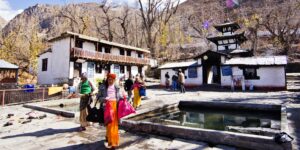 Pilgrims at the Muktinath temple in the Mustang region of Nepal