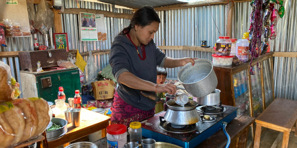 Tea shop on the Balthali trek in Nepal