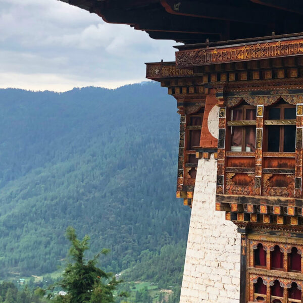 View from Cheri Monastery in the Thimphu valley in Bhutan
