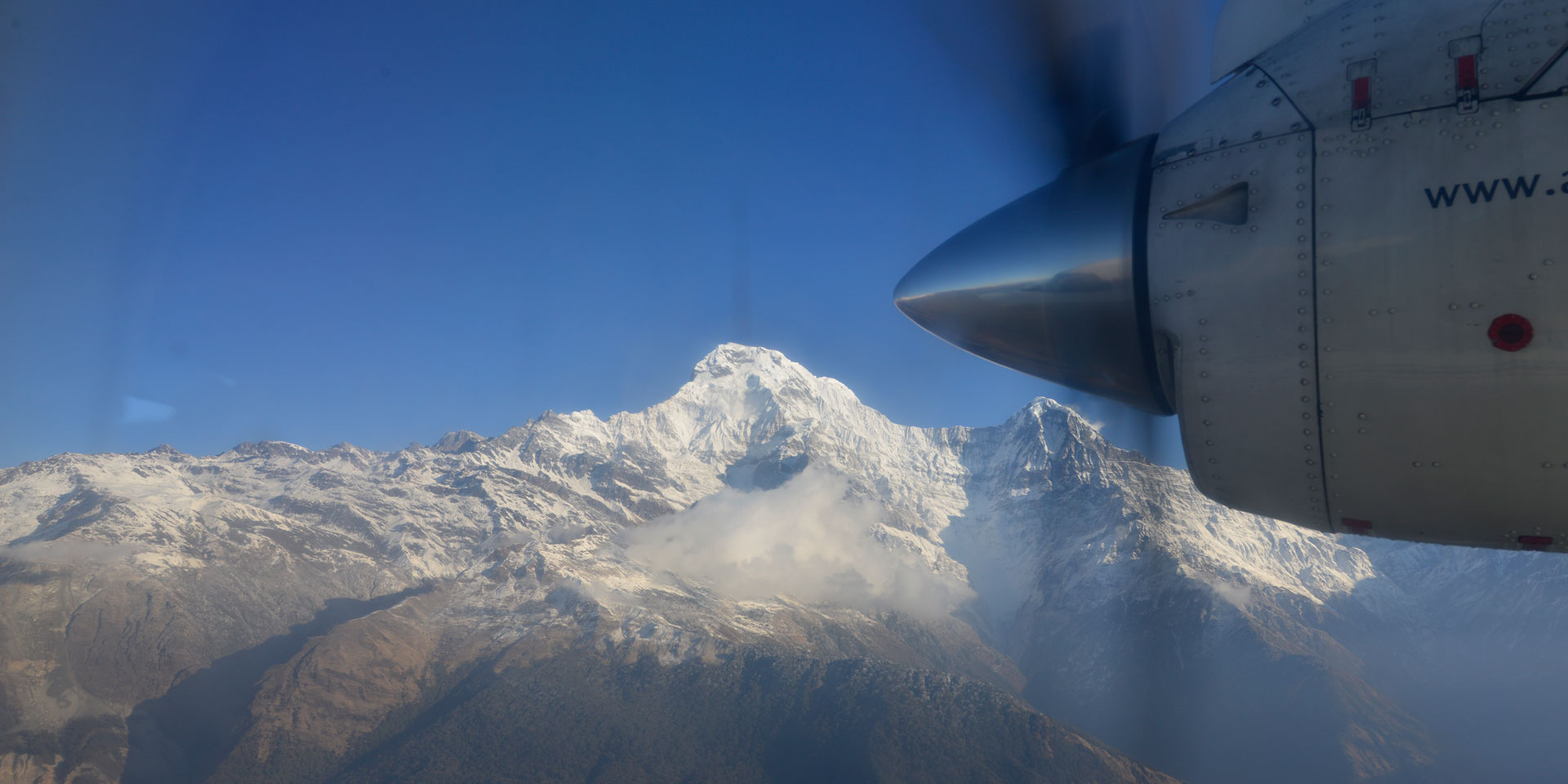 Flying to Jomsom is amazing, passing between Dhaulagiri on the western side and Annapurna on the eastern