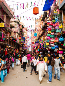 The colourful bazaar in old Kathmandu, Nepal