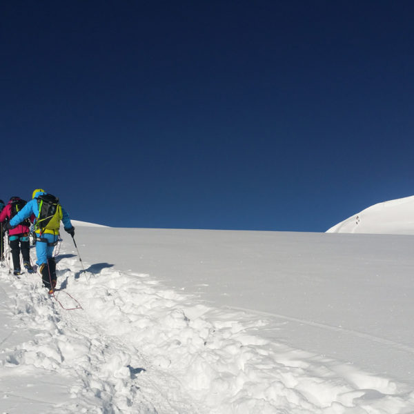 Climbers climbing Mera Peak in Nepal