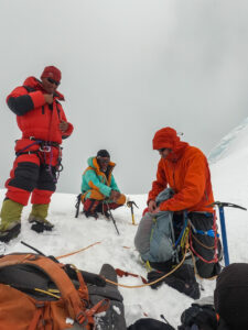 CLimbers taking a rest on Mera Peak in Nepal