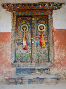 This stunning entrance door opens up to the Bon monastery of Thasung Chhoeling from the 15th century. It sits right on the shores of Phoksundo lake in Dolpo, Nepal