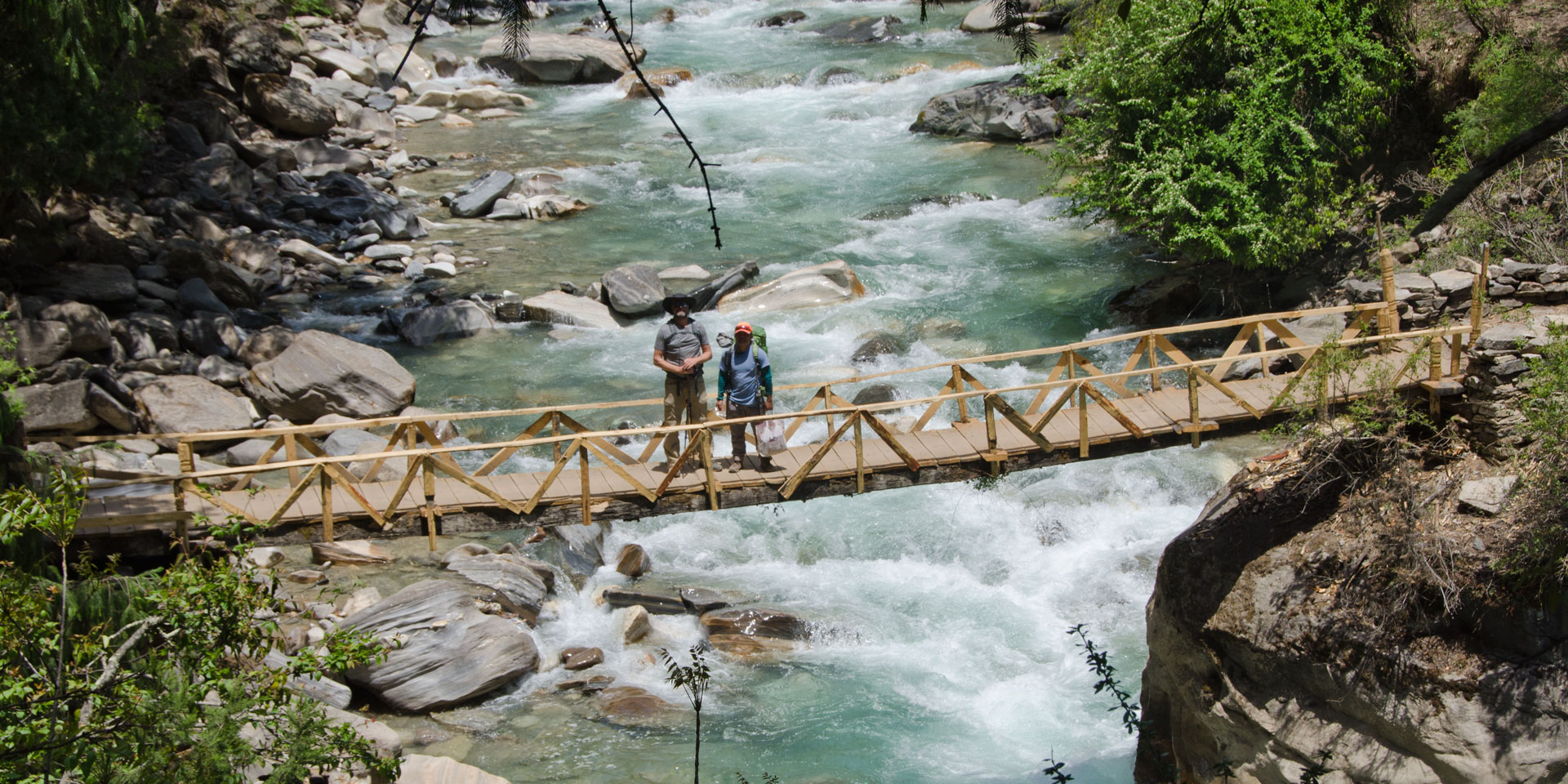 One of many wooden bridges over the Phoksundo Khola in Lower Dolpo, western Nepal