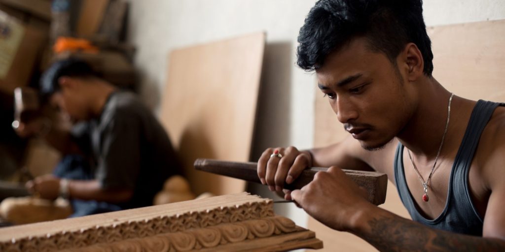 Traditional wood craft in Kathmandu © Rocky Prajapati